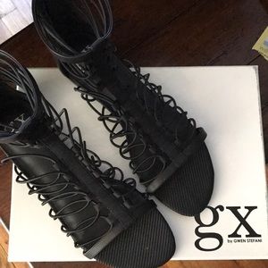 GX Gwen Stefani Black Gladiator Shoes NEW
